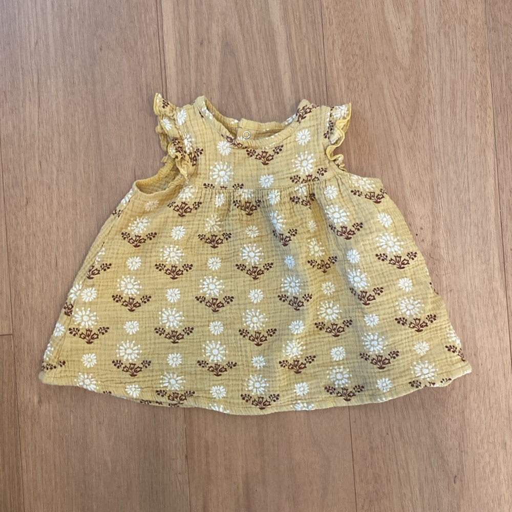 Charming Yellow Floral Kids Dress